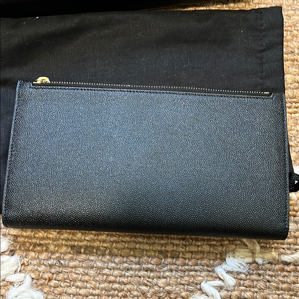 Saint Laurent Black Clutch Wallet with Gold Logo - Picture 6 of 7